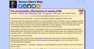 Screenshot of The unreasonable effectiveness of simple HTML