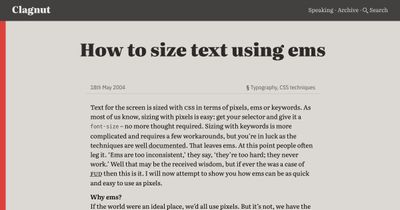 Screenshot of How to size text using ems