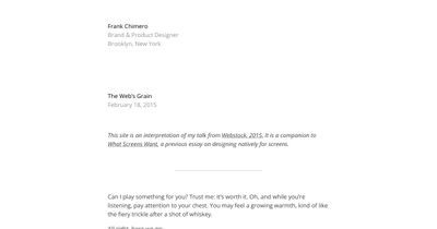 Screenshot of The Web’s Grain