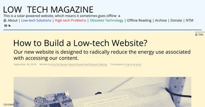 Screenshot of How to Build a Low-tech Website?