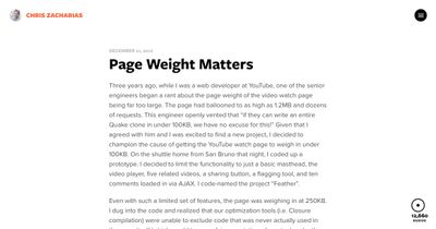Screenshot of Page Weight Matters