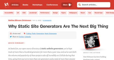Screenshot of Why Static Site Generators Are The Next Big Thing