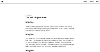 Screenshot of The Veil of Ignorance